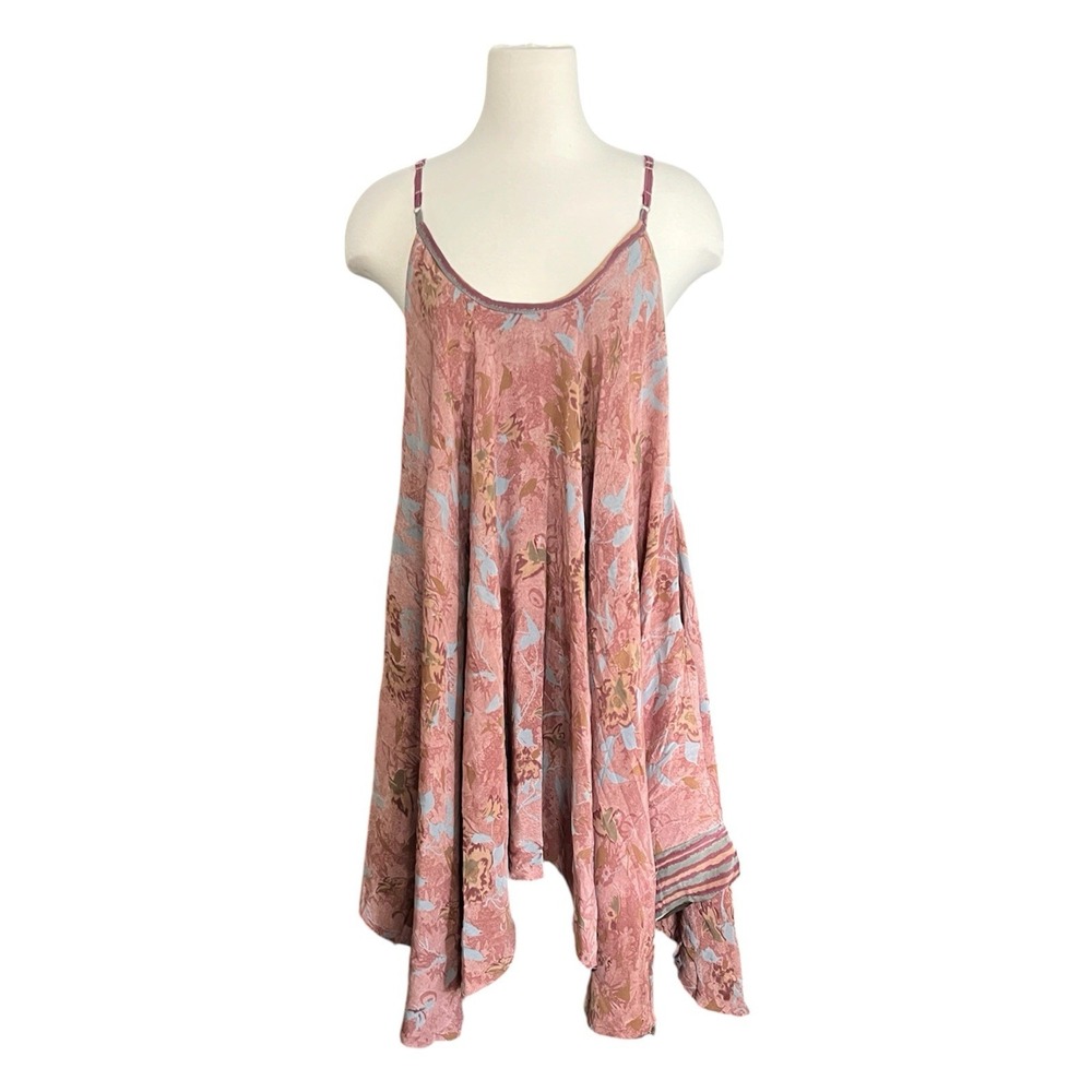 Kantha Bae One Size Boho Floral Mini Dress Tunic Top Layering One Size FM Artsy
